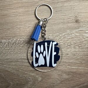 Love Paw Print Keychain